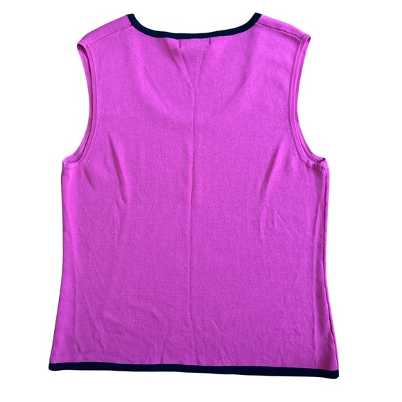 Vintage Y2K Tank Preppy Barbie Style Tank Blouse Pink Black XL - Picture 6 of 8